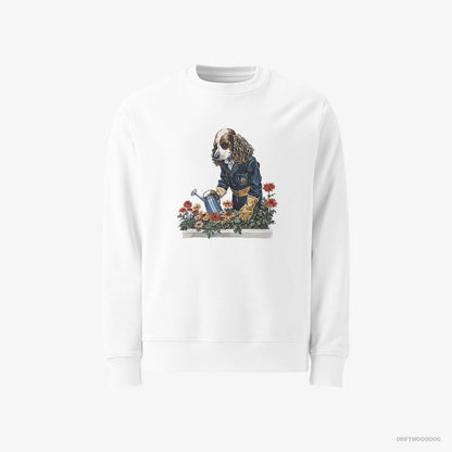 Poodle Taking Care of Plants White Sweatshirt