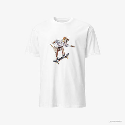 Labrador Retriever as a Skateboarder White T-Shirt