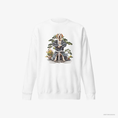 Labrador Retriever Practicing Ninja Moves White Sweatshirt