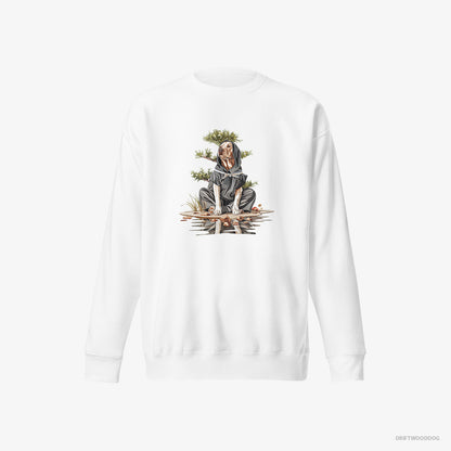 Labrador Retriever as a Shadowy Ninja Among Japanese Plants White Sweatshirt