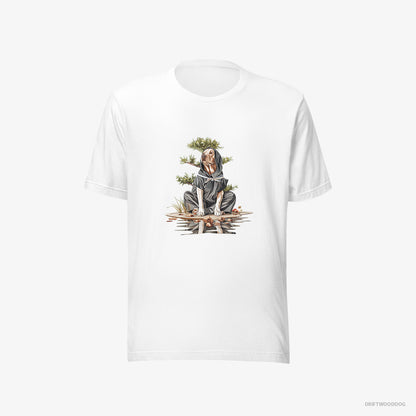 Labrador Retriever as a Shadowy Ninja Among Japanese Plants White T-Shirt