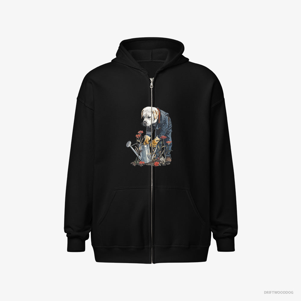 Labrador Retriever With a Watering Can for Plants Full-Zip Hoodie