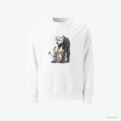 Labrador Retriever With a Watering Can for Plants White Sweatshirt