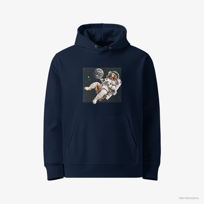 Golden Retriever Flying in Outer Space Navy Hoodie