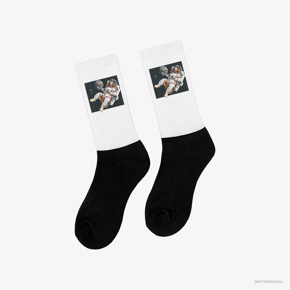 Golden Retriever Flying in Outer Space Classic Socks