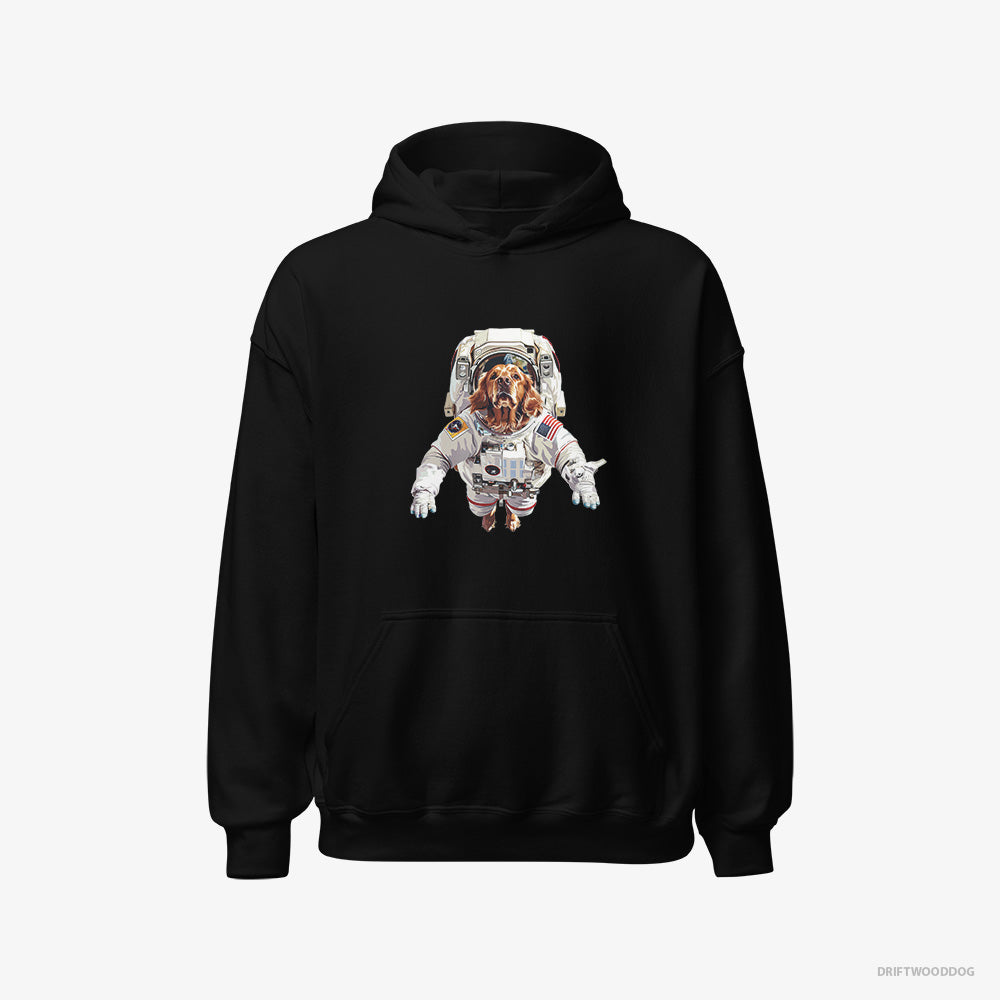 Golden Retriever Hoodie – Men Black Hoodie Classic – in a Cosmic Scene (on White Background)