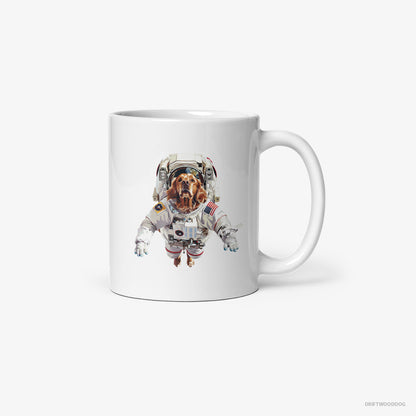 Golden Retriever in a Cosmic Scene White Mug