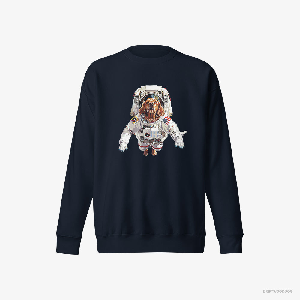 Golden Retriever in a Cosmic Scene – Women's Sweatshirt Navy Eco – Eco-Friendly