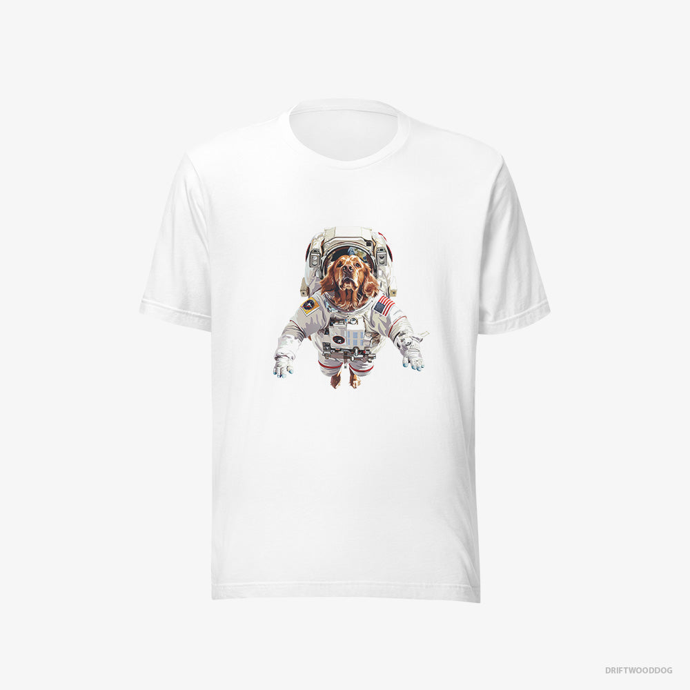 Golden Retriever in a Cosmic Scene – Men's T-Shirt White Eco – Eco-Friendly