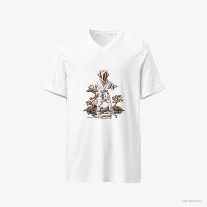 Golden Retriever Mastering Stealth in Japanese Zen Garden White T-Shirt