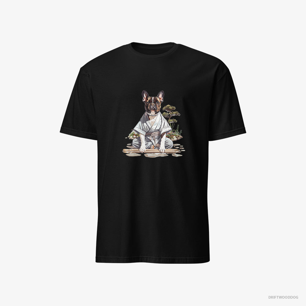 French Bulldog in a Ninja Cloak Among Garden Paths Classic T-Shirt