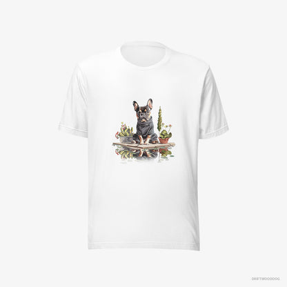 French Bulldog in a Ninja's Shadow White T-Shirt