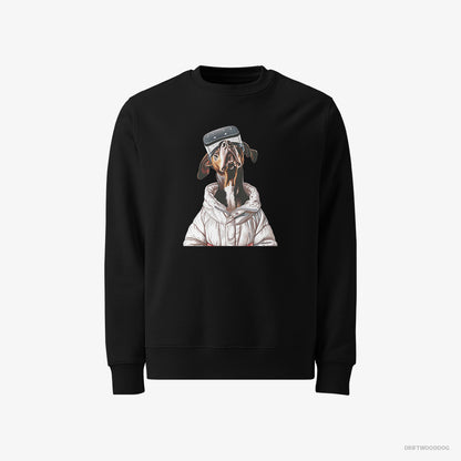 Dobermann Exploring a VR World Black Sweatshirt