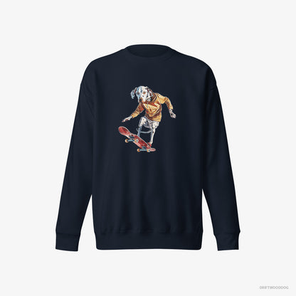 Dalmatian Balancing on a Skateboard Navy Sweatshirt