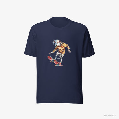 Dalmatian Balancing on a Skateboard Navy T-Shirt