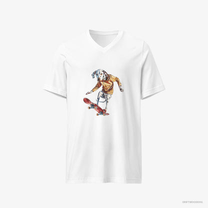 Dalmatian Balancing on a Skateboard White T-Shirt