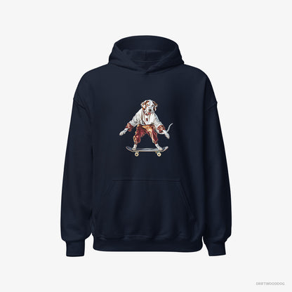 Dalmatian Rolling on a Skateboard Navy Hoodie