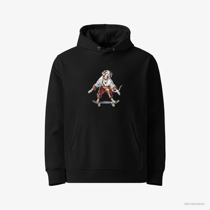 Dalmatian Rolling on a Skateboard Black Hoodie