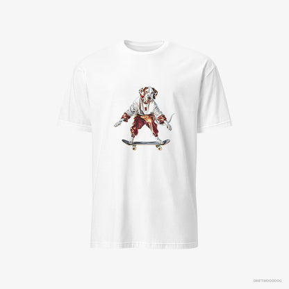 Dalmatian Rolling on a Skateboard White T-Shirt