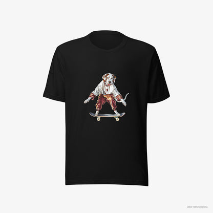 Dalmatian Rolling on a Skateboard Black T-Shirt