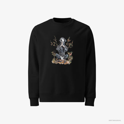 Dalmatian Meditating in a Japanese Garden Black Sweatshirt