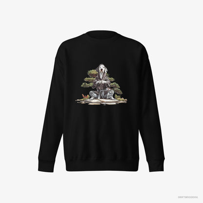 Dalmatian in Meditation Among Japanese Plants Black Sweatshirt