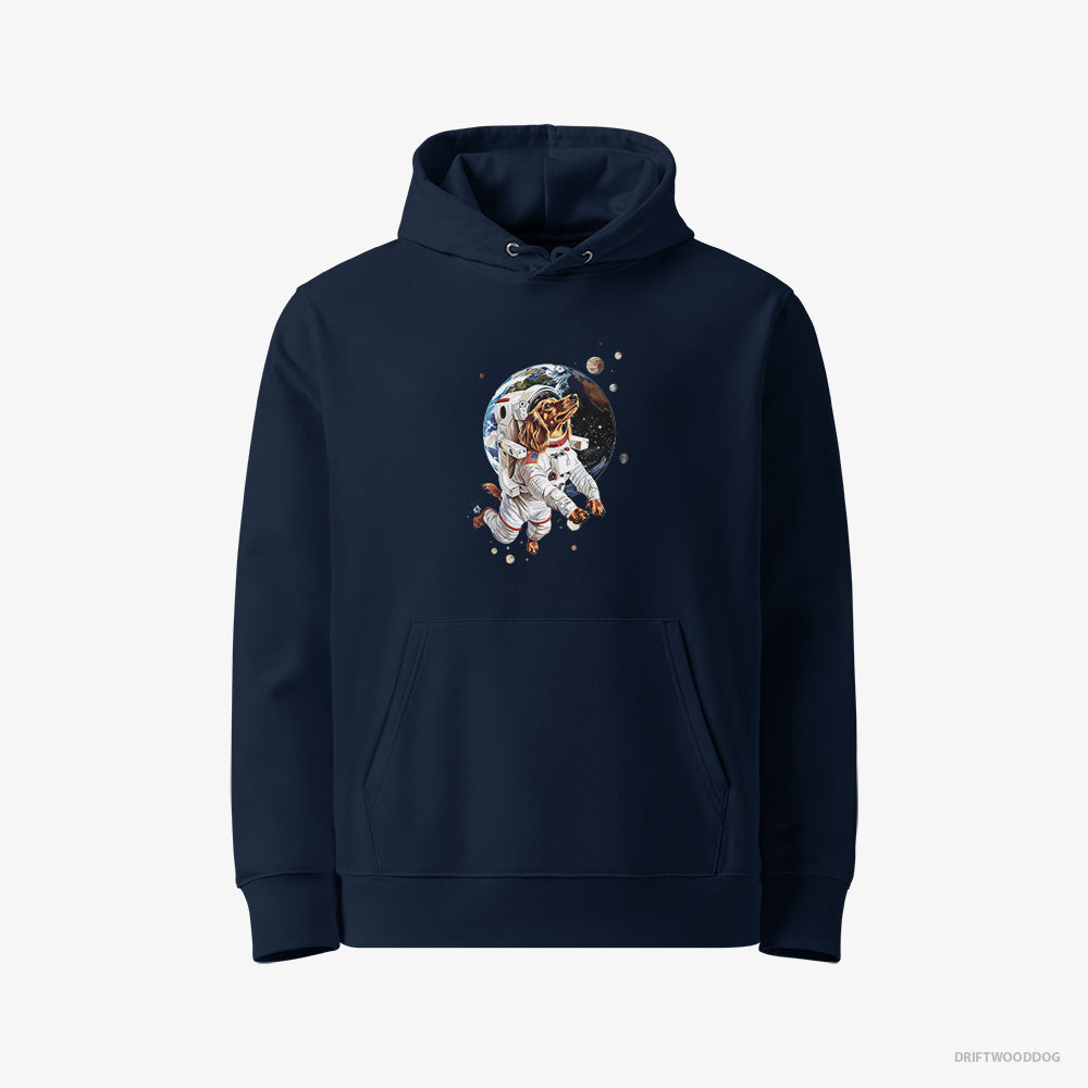 Dachshund Exploring the Universe – Women's Hoodie Navy Eco – Eco-Friendly