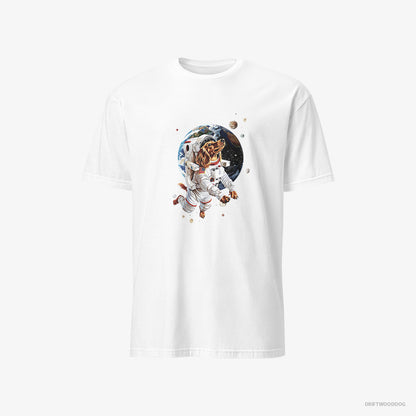 Dachshund T-Shirt – Men White T-Shirt Classic – Exploring the Universe (on White Background)