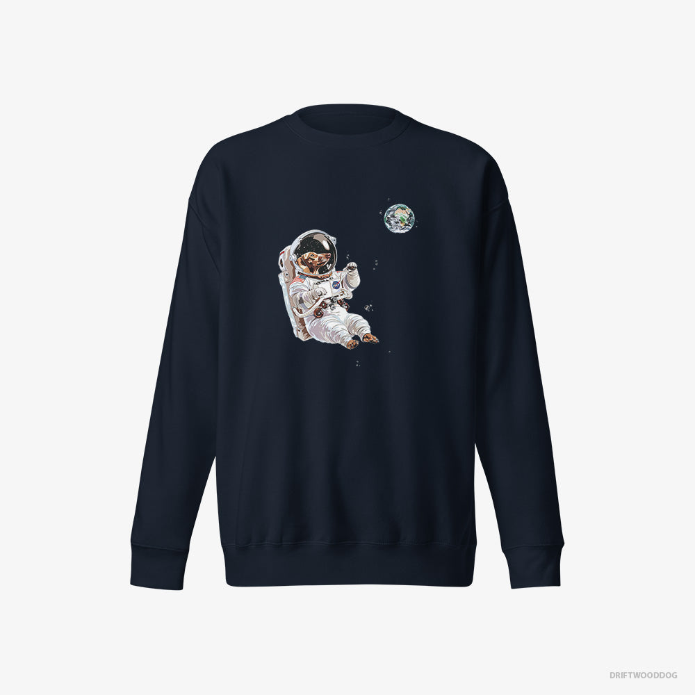 Dachshund as a Space Explorer – Women's Sweatshirt Navy Eco – Eco-Friendly