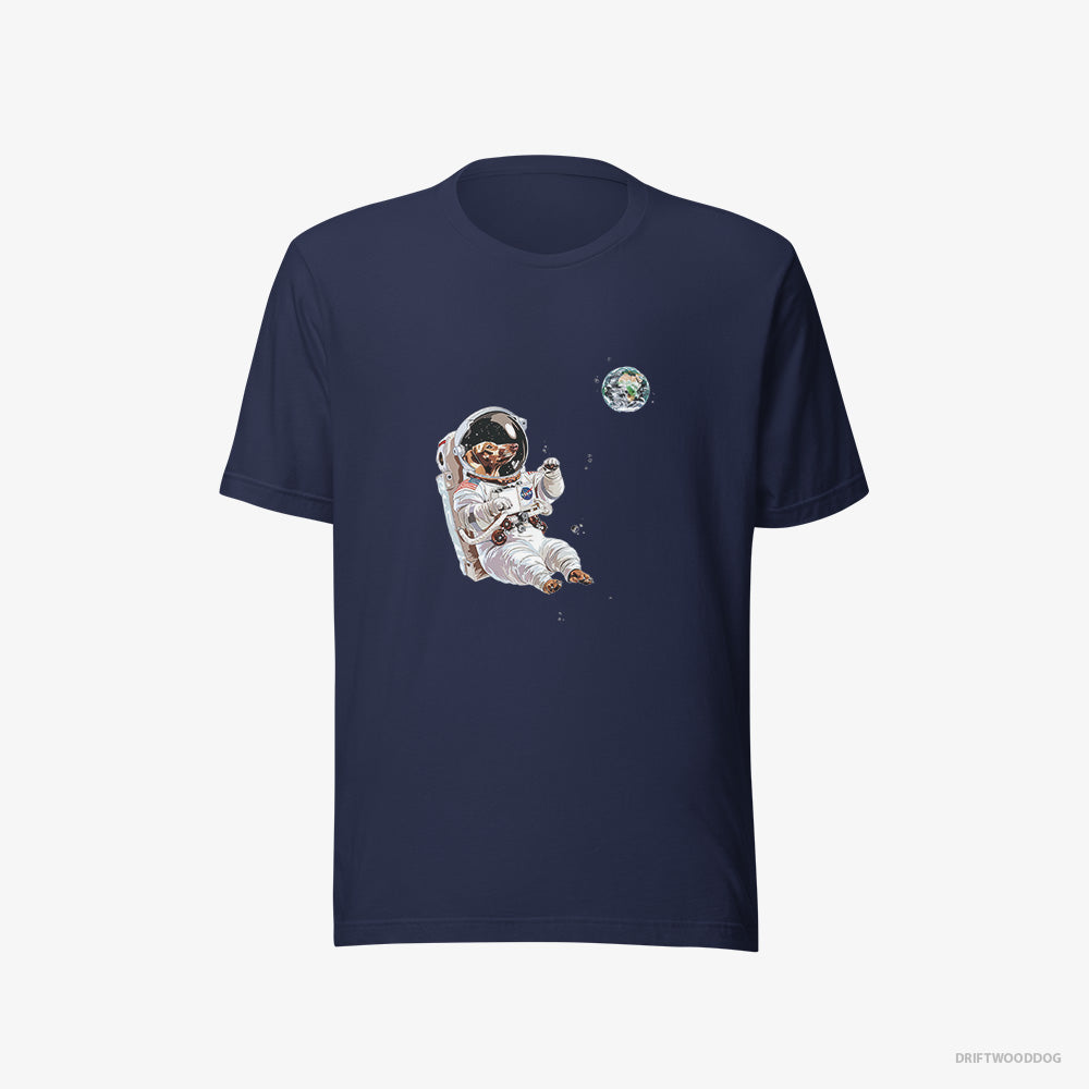 Dachshund T-Shirt – Men Navy T-Shirt Eco-Friendly – as a Space Explorer (on White Background)