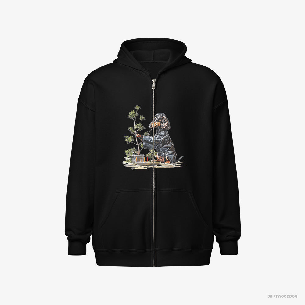 Dachshund Caring for Japanese Garden Full-Zip Hoodie