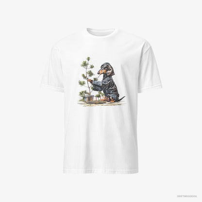 Dachshund Caring for Japanese Garden White T-Shirt