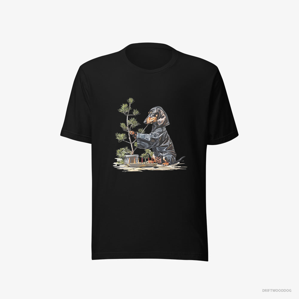 Dachshund Caring for Japanese Garden – Women's T-Shirt Black Eco – Eco-Friendly