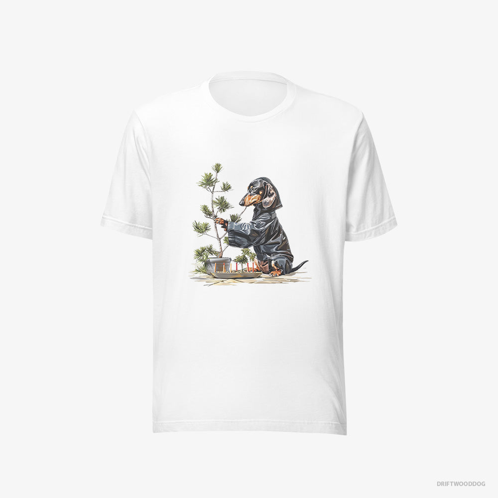 Dachshund Caring for Japanese Garden – Women's T-Shirt White Eco – Eco-Friendly