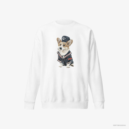 Corgi in a Sailor Outfit White Sweatshirt