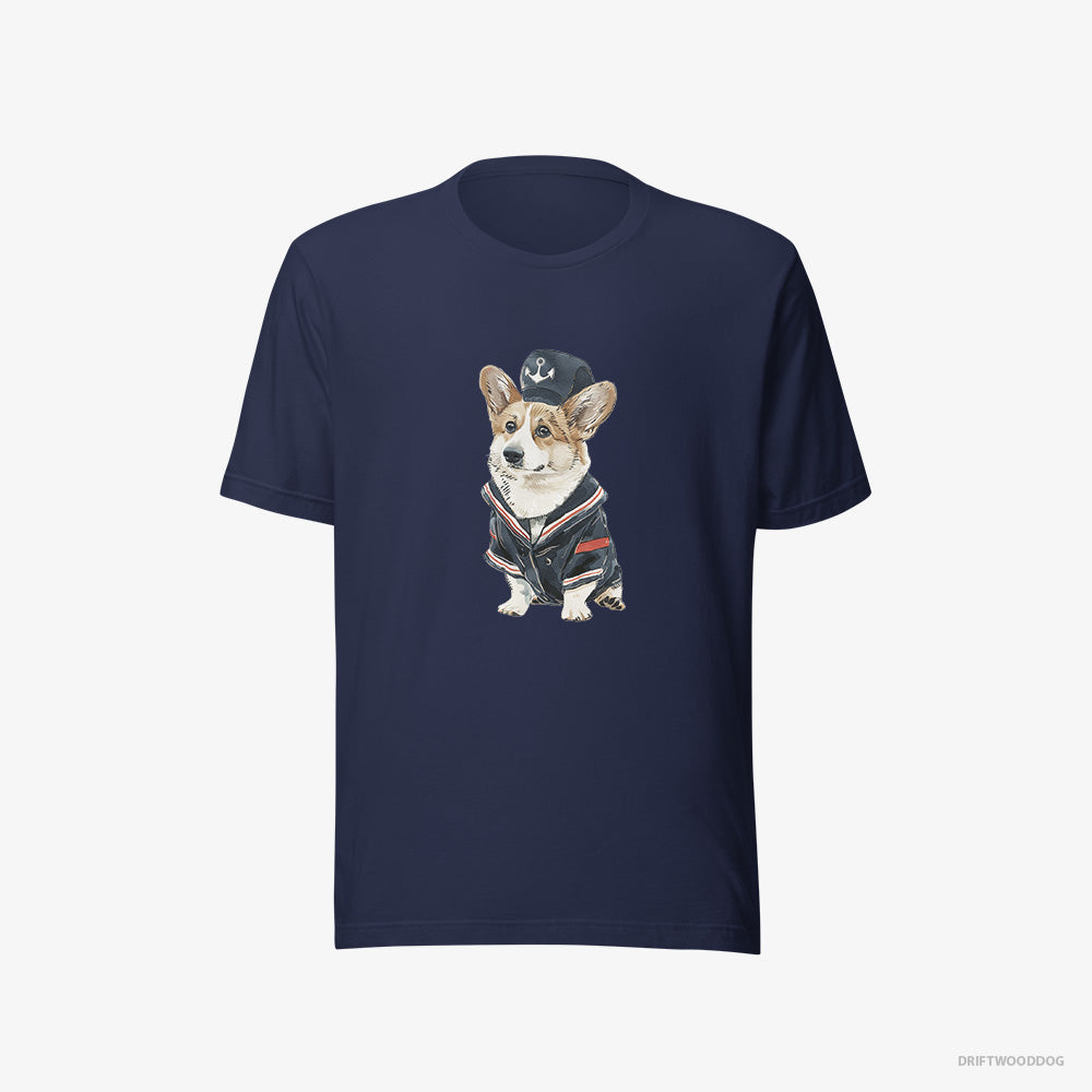 Corgi in a Sailor Outfit – Men's T-Shirt Navy Eco – Eco-Friendly