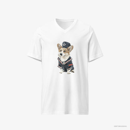 Corgi in a Sailor Outfit White T-Shirt