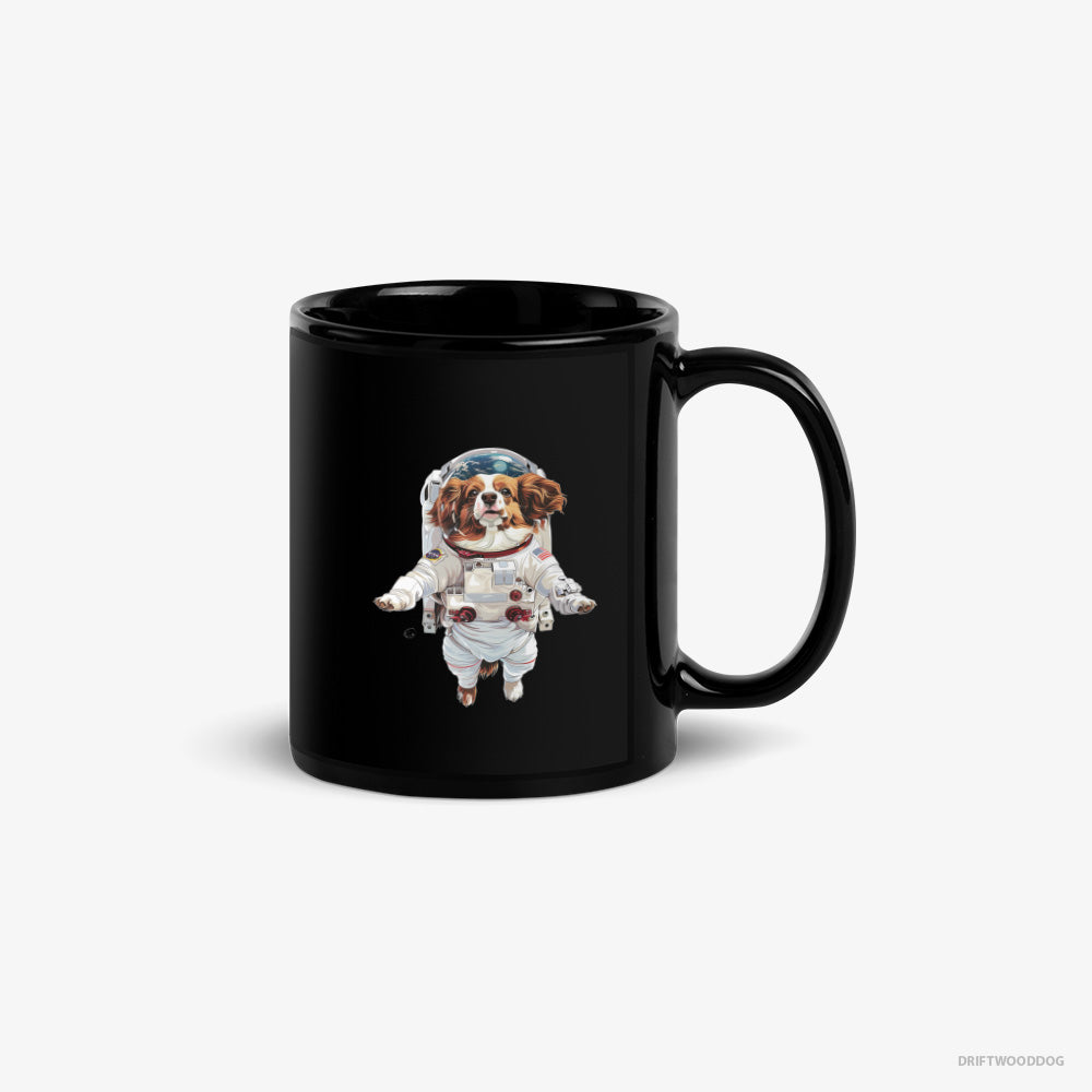 Corgi Mug – Unisex Black Mug Classic – in Interstellar Adventure (on White Background)