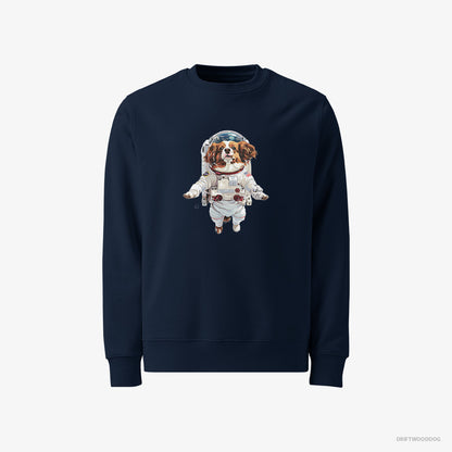 Corgi Sweatshirt – Men Navy Sweatshirt Classic – in Interstellar Adventure (on White Background)