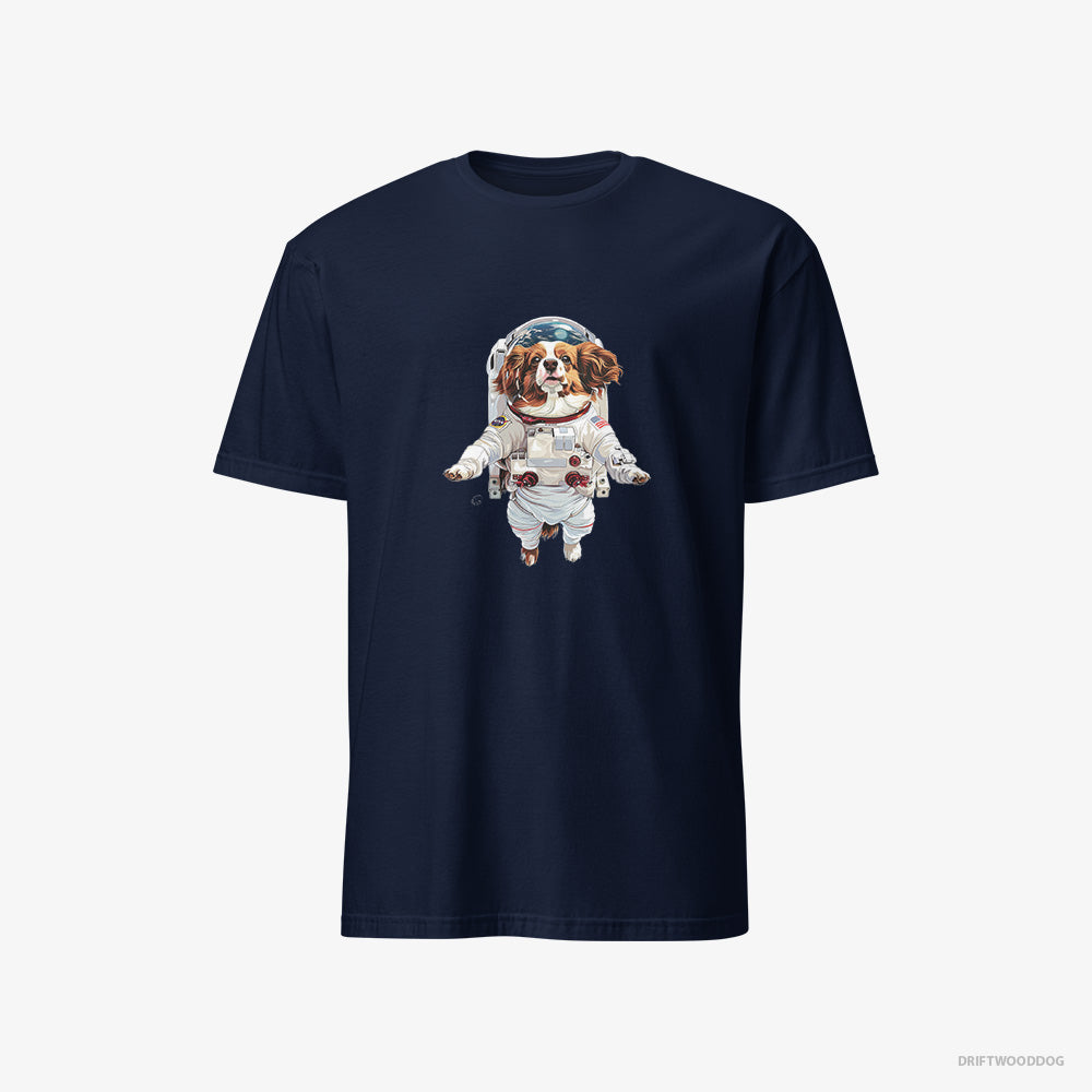 Corgi T-Shirt – Men Navy T-Shirt Classic – in Interstellar Adventure (on White Background)