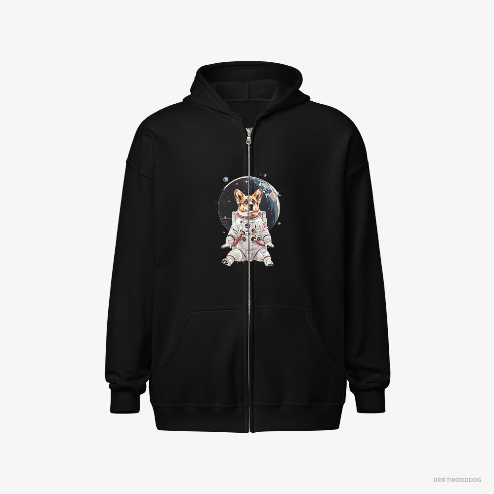 Corgi Adventuring in Space Full-Zip Hoodie