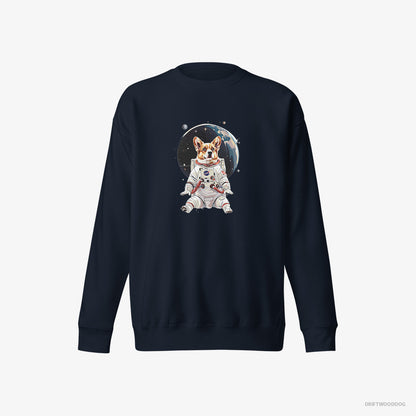 Corgi Adventuring in Space Navy Sweatshirt