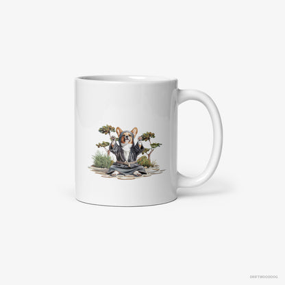 Corgi Wearing Ninja Gear White Mug