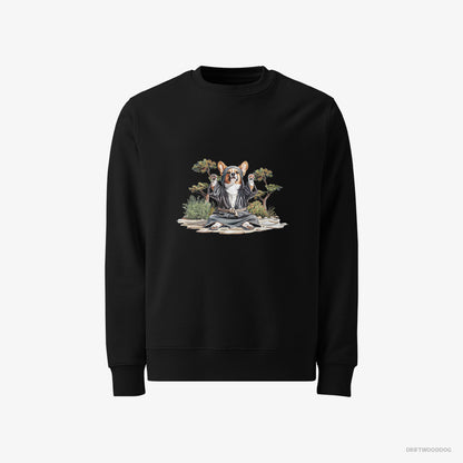 Corgi Wearing Ninja Gear Black Sweatshirt