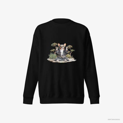 Corgi Wearing Ninja Gear Black Sweatshirt