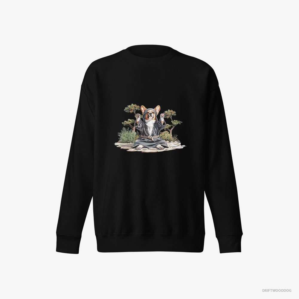 Corgi Wearing Ninja Gear – Women's Sweatshirt Black Eco – Eco-Friendly