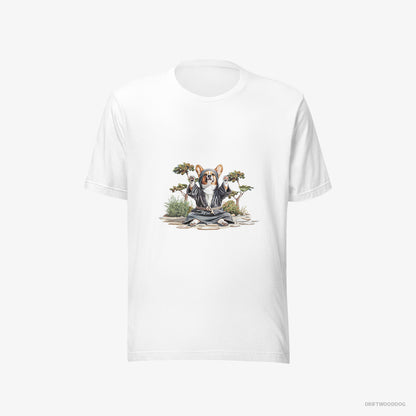 Corgi Wearing Ninja Gear White T-Shirt