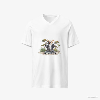 Corgi Wearing Ninja Gear White T-Shirt