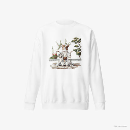 Corgi in a Japanese Garden White Sweatshirt