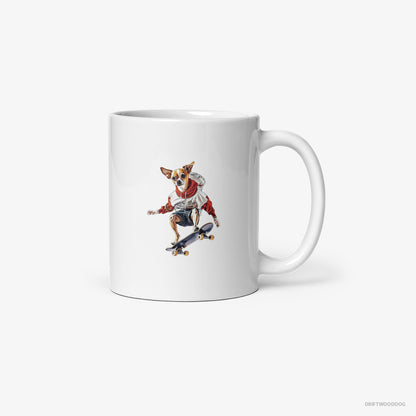 Chihuahua Mastering Skateboard Tricks White Mug